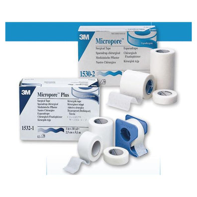 Tape Micropore Plus Paper 1"x3.5 White 80/Bx, 5 BX/CA